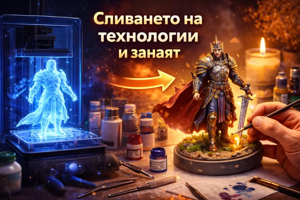 Сливане на технологии и занаят при 3D принтиране – от дигитален модел до ръчно изработена фигура