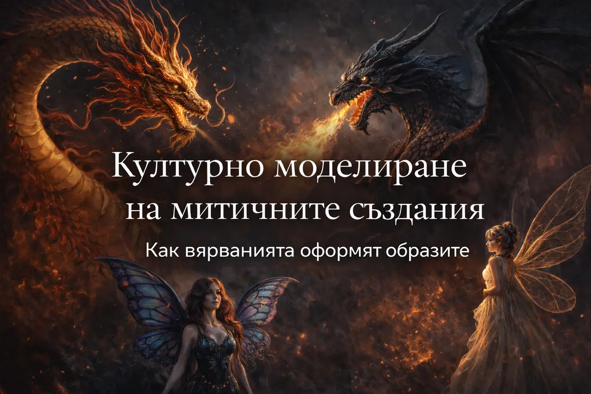 Митични създания от различни култури - източен и западен дракон и феи като отражение на вярванията