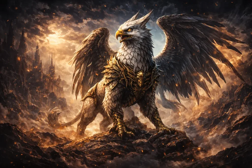 Грифон – митично същество и пазител, съчетаващ силата на лъв и орел