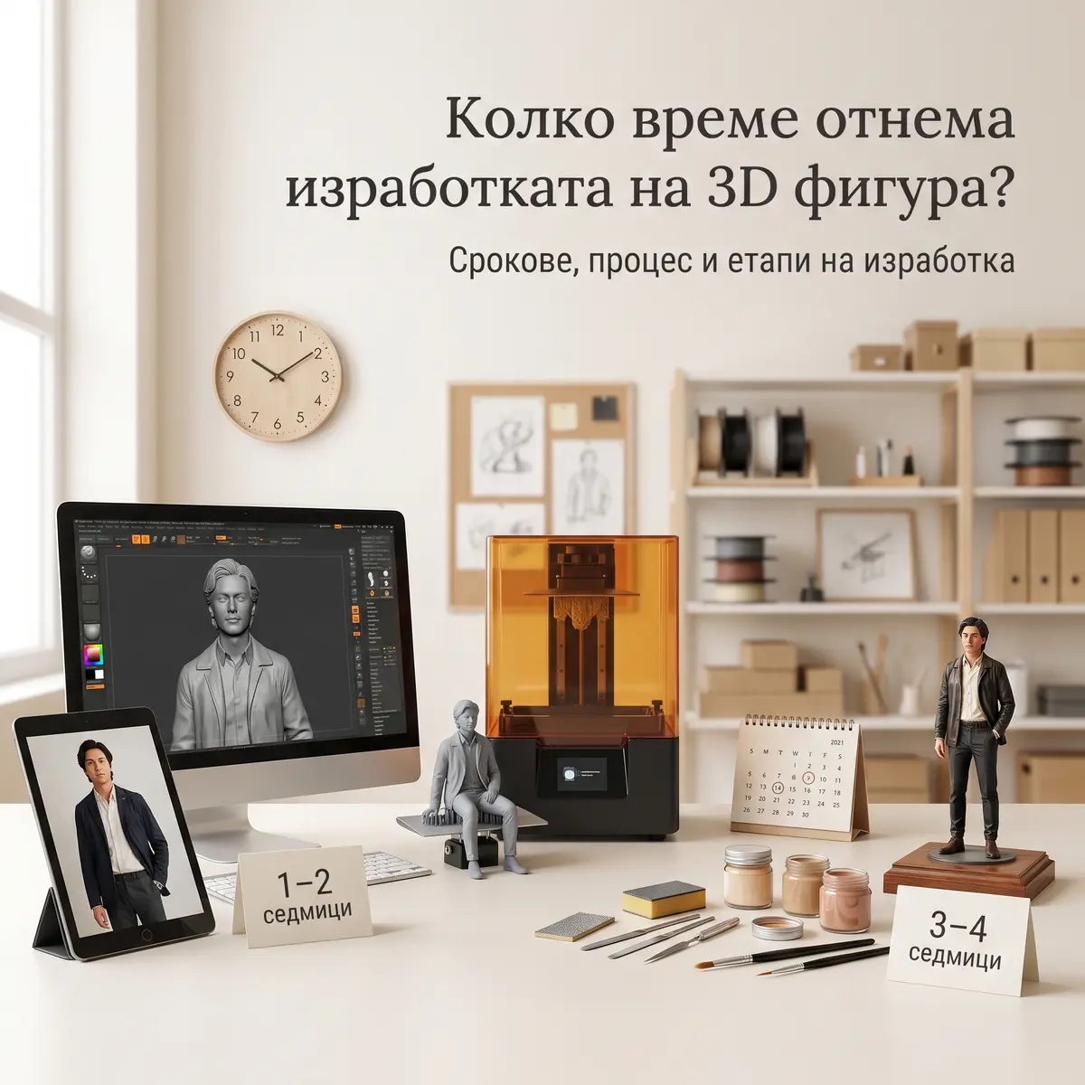 Колко време отнема изработката на 3D фигура по снимка – срокове и процес