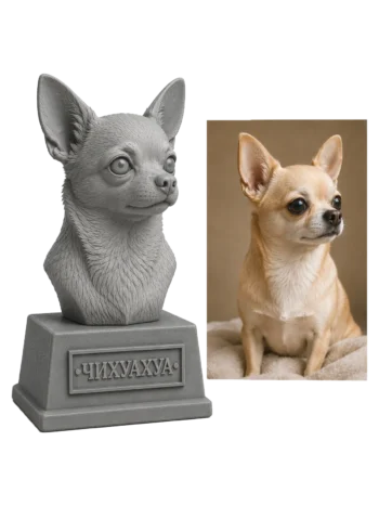 3D бюст на чихуахуа по снимка с референтна снимка