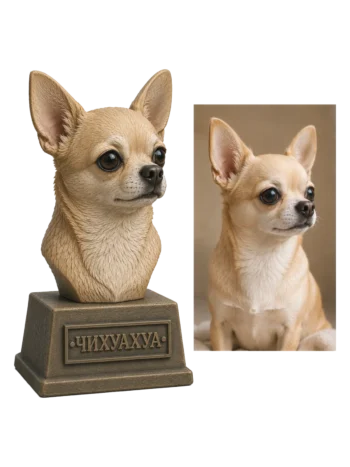 3D бюст на чихуахуа по снимка с референтна снимка