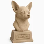 Персонализиран 3D бюст на чихуахуа по снимка с основа и надпис