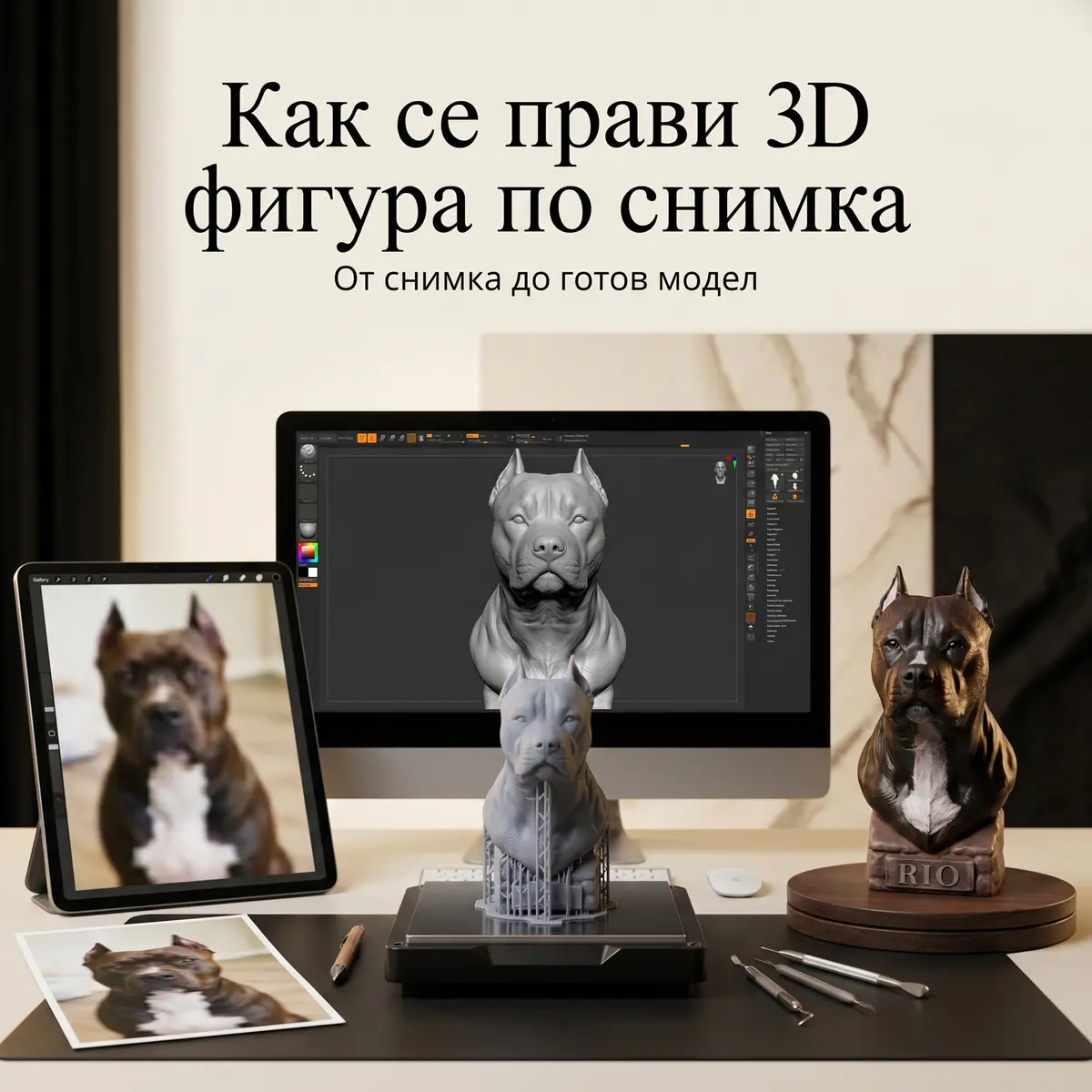 Как се прави 3D фигура по снимка – от снимка на куче до готов 3D модел